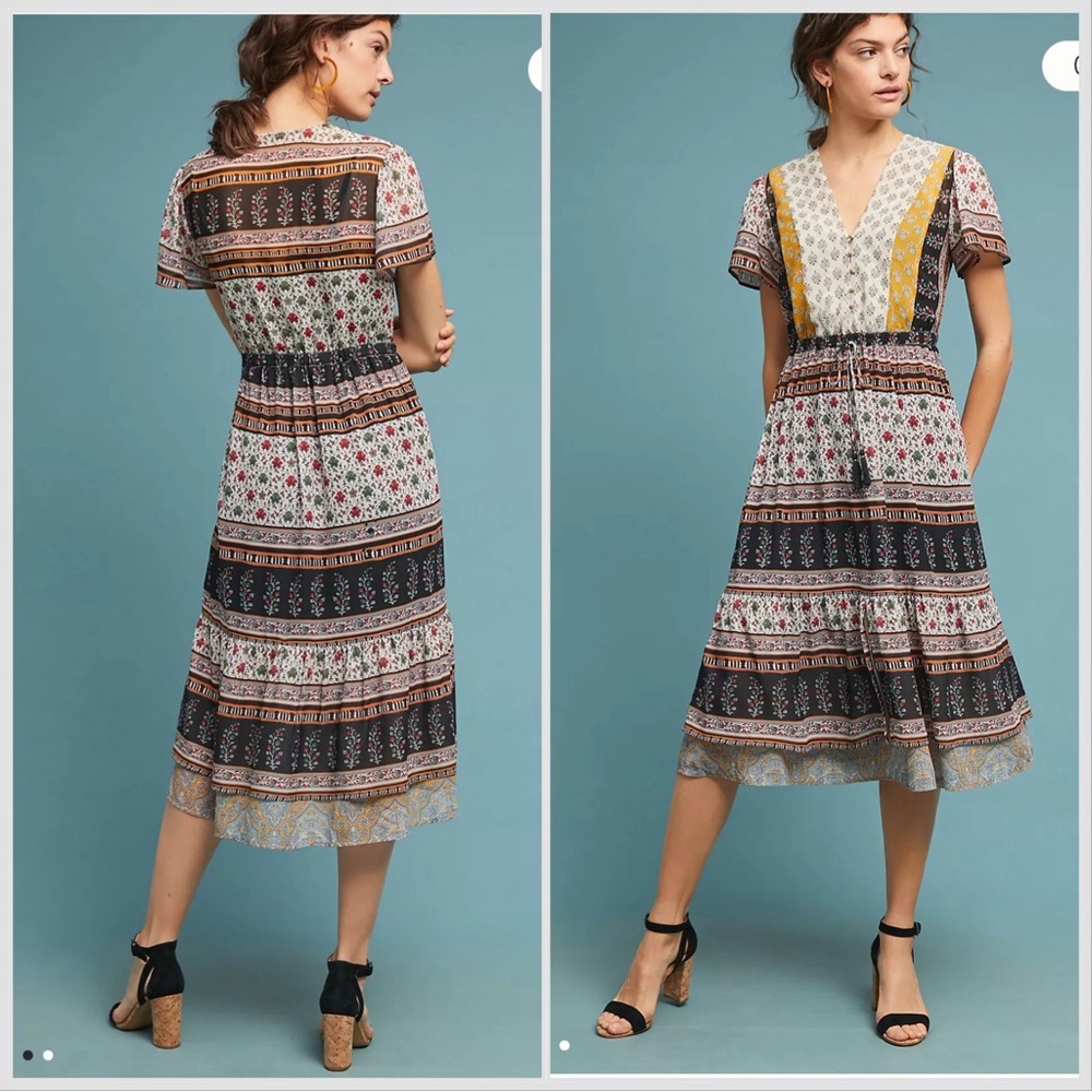 ANTHROPOLIGE OS One September  Provencal dress, M. - Picture 2 of 11